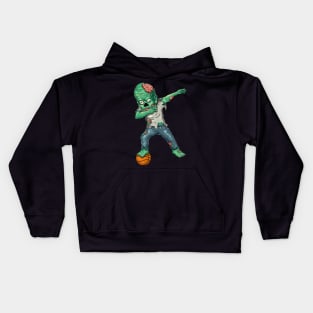 Funny Halloween - Dabbing Zombie Basketball Lover Gift Kids Hoodie